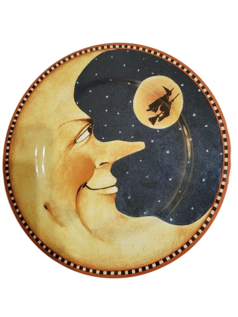 David Carter Brown Pumpkin Hollow Sakura Halloween Plate Man In The Moon Witch